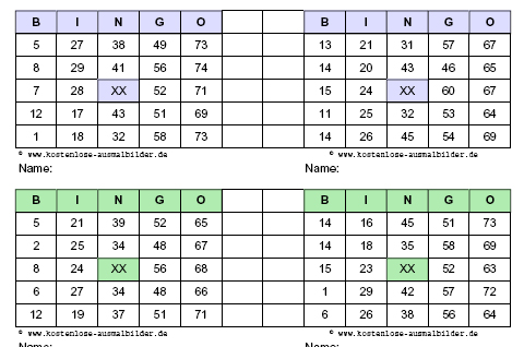 bingo block ausdrucken